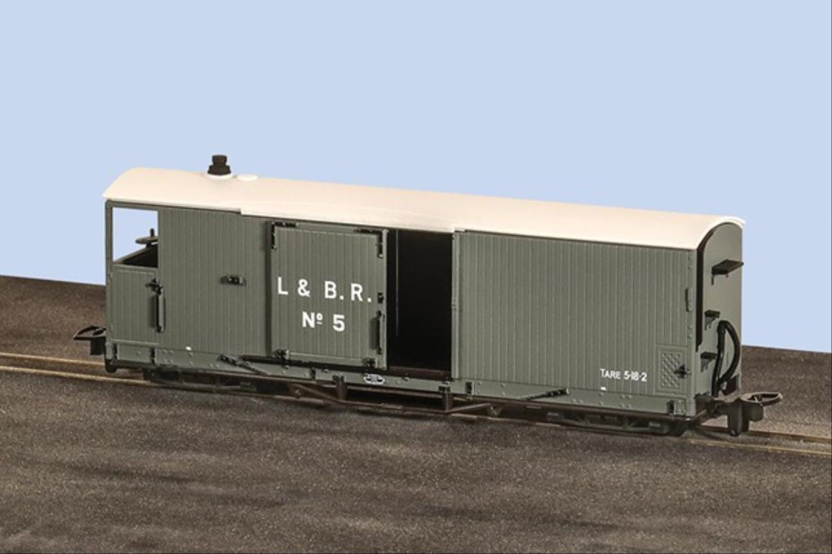 8t Bogie Goods Brake Van Open Veranda L&B Grey No.5-Peco-GR-240AO ...