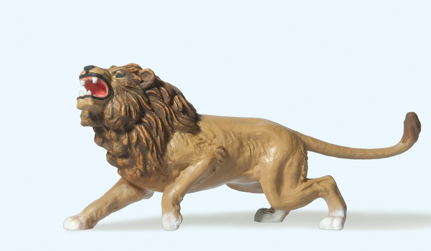 Lion Attacking Figure