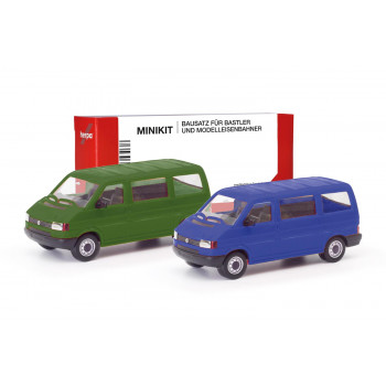 *Minikit VW T4 Bus Set (2) Olive Green/Ultramarine Blue