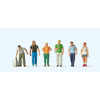 Train Travellers with Rucksacks (6) Exclusive Figure Set
