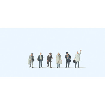 Businessmen in Coats (6) Figure Set