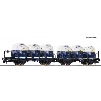 DB Laabkkmms Dbl Flat Wagon w/Spherical Container Load IV